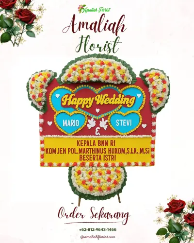 Karangan Papan Bunga Pernikahan di Cikeusal Kidul